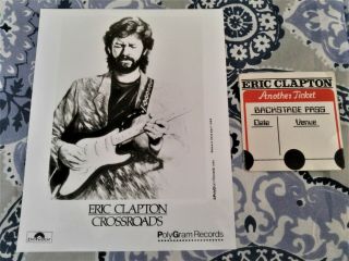 Eric Clapton 1981 Backstage Pass & Polygram Crossroads Promo Photo