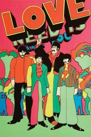 Beatles Poster Psychedelic All You Need Is Love The 24 Inches By 36 Inches