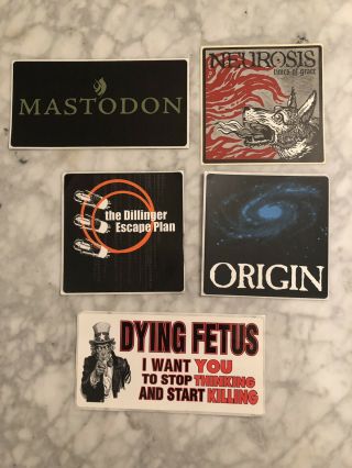 Relapse Metal Vintage 5 Sticker Set - Mastodon Dillinger Neurosis Rare