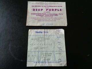 Deep Purple Two Uk Concert Tickets 1985 And 1987