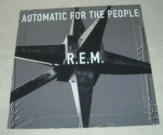 1992 Rem - Automatic For The People Promo Poster Flat 2 Sided With Band Photo