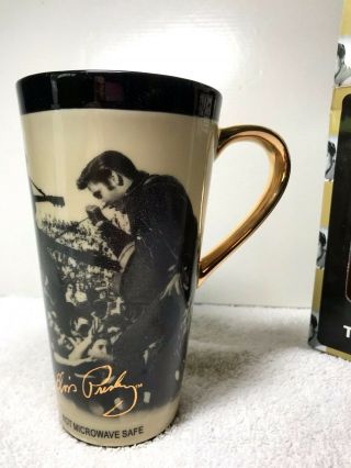 16 Year Old Elvis Travel Mug With Gold Signature And Handle Twist Plug Lid