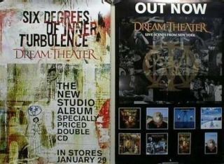 Dream Theater 2001 6 Degrees/nyc 2 Sided Promotional Poster Old Stock