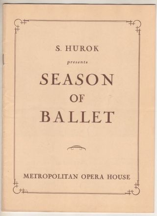 " The Ballet Theatre " Playbill 1943 Metropolitan Opera House