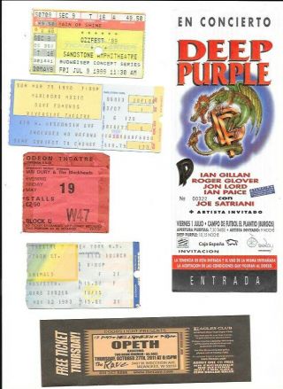15 Rock Concert Ticket Stubs Dead Clash Ozzfest Beck Deep Purple Fripp Tosh