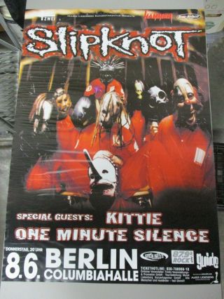 German Rock Roll Concert Poster Slipknot One Minute Silence Heavy Metal