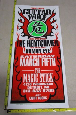 2005 Rock Roll Concert Poster Guitar Wolf The Hentchmen Mark Arminski Signed