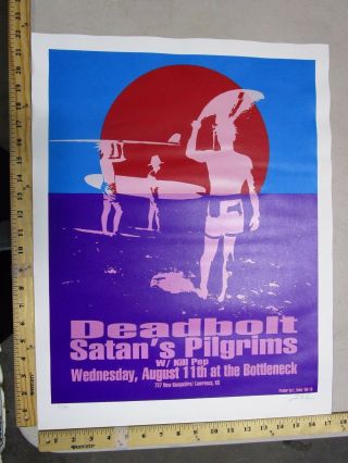 1999 Rock Roll Concert Poster Deadbolt Satan 
