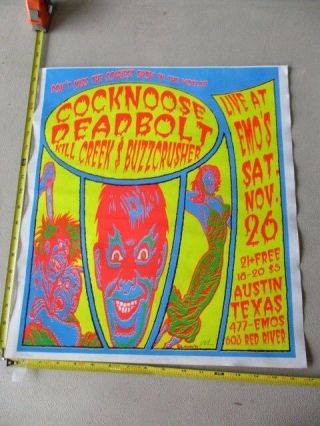 1994 Rock And Roll Concert Poster Cocknoose Deadbolt Lindsey Kuhn S/n 150