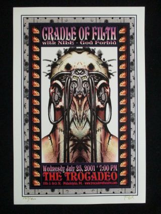 01 Rock Concert Poster Cradle Of Filth Nile Fgx Studio S/n Lt - 200 Trocadeo