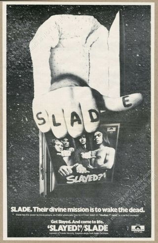 1973 Slade Photo Slayed? Album Release Vintage Print Ad