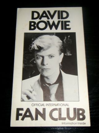 David Bowie Fan Club Lp Insert.