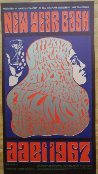 Grateful Dead Postcard Bg - 37 Fillmore West Years Eve 1966
