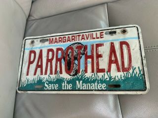 Jimmy Buffett License Plate Margaritaville Save The Manatee Parrothead Tag