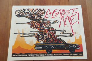 Against Me Signed Ltd Ed Tour Poster Laura Jane Grace Montreal Bleached