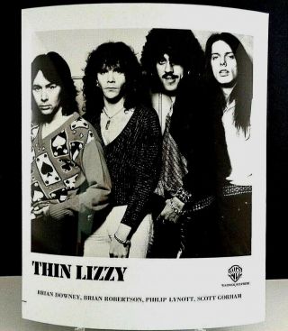 Thin Lizzy W/ Phil Lynott Renegade,  8x10 Press Kit Photo,  Warner Bros.  (1981)