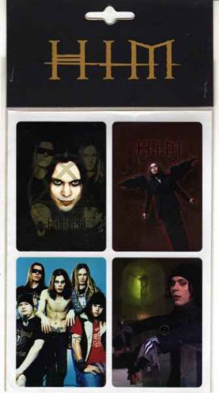 Him Set Of Four Stickers Classic Love Metal Memorabilia 1 Top Gift Ville Valo