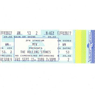 The Rolling Stones Full Concert Ticket Stub Philadelphia Pa 9/22/89 Steel Wheels