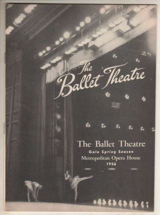 " The Ballet Theatre " Playbill 1956 Metropolitan Opera House " Fancy "