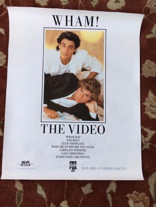George Michael Wham The Video Rare Promotional Poster 22 " X28 "