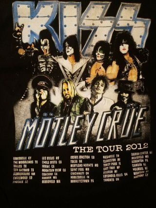 Vintage Kiss / Motley Crew The Tour T Shirt Hair Bands Hair Bands Rap Tees