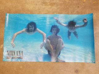 Rare 1992 David Geffen Nirvana Nevermind Poster Kurt Cobain Rock N Roll