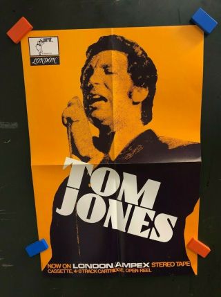 Vintage 16 X 24 Tom Jones Poster,  Ampex Stereo Tapes Edition,  Rare