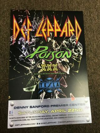 Def Leppard Poison Tesla 2018 Sioux Falls South Dakota Concert Poster 12x18