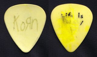 Korn James Munky Shaffer Signature Life Is Peachy Yellow Guitar Pick - 1997 Tour
