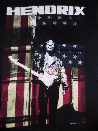 Jimi Hendrix Authentic Hendrix T Shirt Size Medium Black
