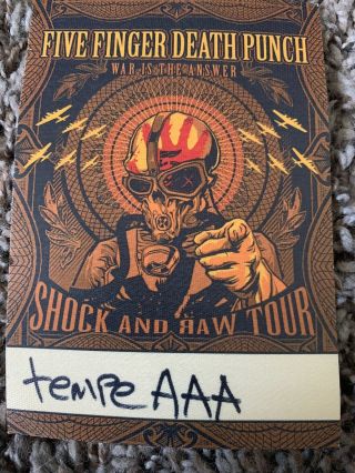 Five Finger Death Punch Rare Backstage Vip Pass 2009 Concert