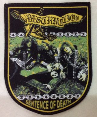 Destruction " Sentence Of Death " Woven Patch Kreator Sodom Venom Desaster Bathory
