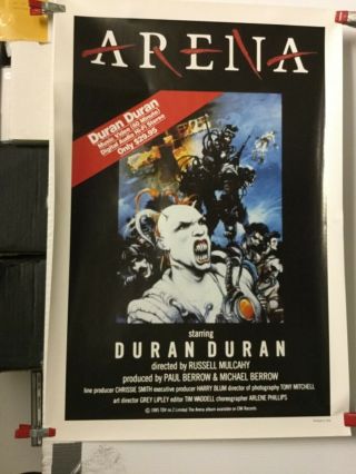 Duran Duran “arena”.  1985 Promo Poster
