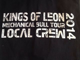 Kings Of Leon Mechanical Bull Tour 2014 Local Crew T Shirt Black Xl