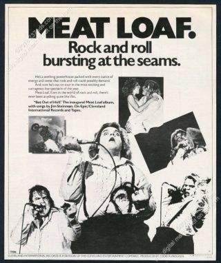 1978 Meat Loaf 5 Photo Bat Out Of Hell Album Release Print Ad