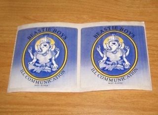 The Beastie Boys Ill Communication Set Of Two (2) Rare Orig Vinyl Lp Stickers M
