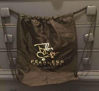 Taylor Swift 2009 Fearless Concert Tour Black Cinch Drawstring Bag