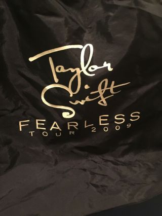 Taylor Swift 2009 Fearless Concert Tour Black Cinch Drawstring Bag 2