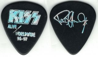 Kiss - 96/97 Paul Stanley Guitar Pick - Alive Worldwide Reunion - Black/silver - Rhombus