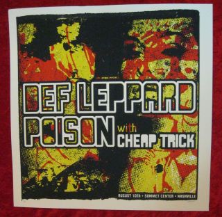 Def Leppard Poison Rare 2014 Event Show Poster S/n By Artist Trick