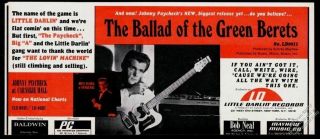 1966 Johnny Paycheck Photo The Ballad Of The Green Berete Record Trade Ad