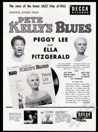1955 Ella Fitzgerald Peggy Lee Photo Decca Records Vintage Print Ad