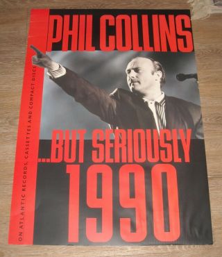 Rolled 1990 Phil Collins.  But Seriously 1990 Atlantic Promo Advertising Poster