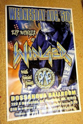 Kip Winger 2015 Concert Show Poster American Rock Musician