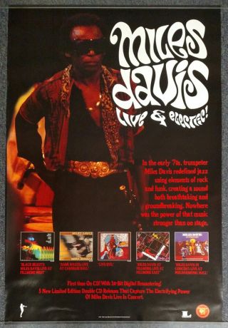 Miles Davis Live & Electric 1997 Promo Poster