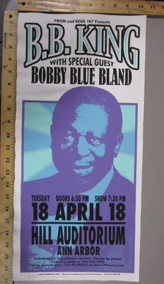 2000 Rock Concert Poster B B King Mark Arminski Signed Bobby Blue Bland Blues