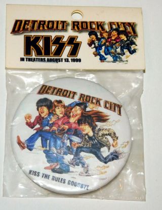 Kiss Band Detroit Rock City Movie Promo Button Pinback 1999 Gene Simmons