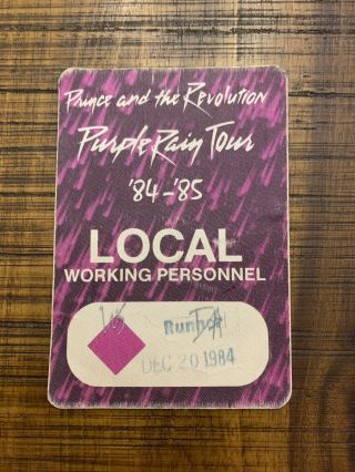 1984 Prince Purple Rain Tour Backstage Pass St.  Louis Missouri