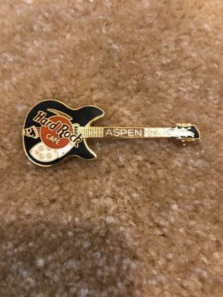 Hard Rock Cafe Closed Aspen Old Black Rickenbacker Guitar Pin 90s Rare