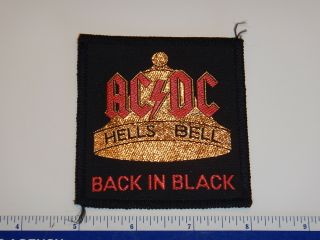 1980 Ac/dc Hells Bells Back In Black Tour Patch 3.  1/8 " X 3.  3/8 " Nos